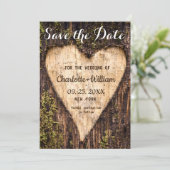 Save The Date Mariage rustique en écorce de bois (Debout devant)