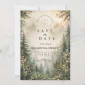 Save The Date Mariage Rustique en Forêt de Bois (Devant)