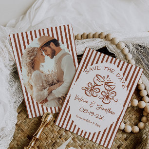 Save The Date Mariage rustique en terre cuite