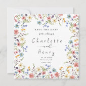 Save The Date Mariage Rustique Fleur sauvage Floral Garden (Devant)