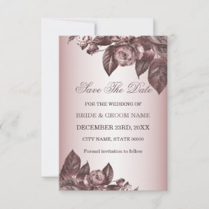 Save The Date Mariage Rustique Floral Ross Gold Vintage