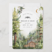 Save The Date Mariage Rustique Forêt Cascade | Sauvegarder la Da (Devant)