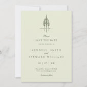 Save The Date Mariage Rustique Forêt d'Arbres Modernes Enregistr (Devant)