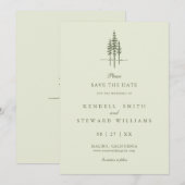 Save The Date Mariage Rustique Forêt d'Arbres Modernes Enregistr (Devant / Derrière)