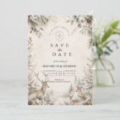 Save The Date Mariage rustique intemporel d'hiver (Debout devant)