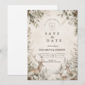Save The Date Mariage rustique intemporel d'hiver (Devant / Derrière)