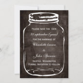 Save The Date mariage rustique mason jar enregistrer la date (Devant)