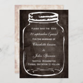 Save The Date mariage rustique mason jar enregistrer la date (Devant / Derrière)