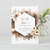 Save The Date Mariage rustique minimal unique (Debout devant)