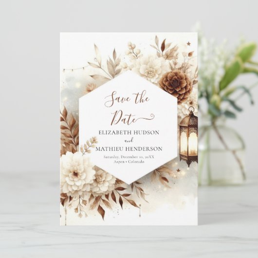 Save The Date Mariage rustique moderne chic (Debout devant)