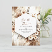 Save The Date Mariage rustique modifiable minimal (Debout devant)