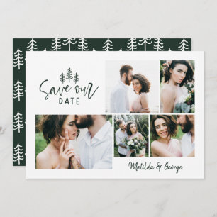 Save The Date mariage rustique multi-photo moderne