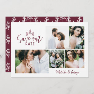 Save The Date mariage rustique multi-photo moderne