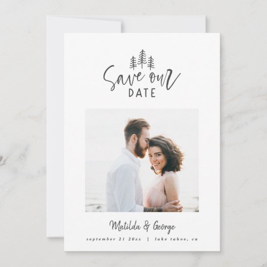 Save The Date mariage rustique multi-photo moderne (Devant)