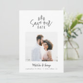 Save The Date mariage rustique multi-photo moderne (Debout devant)
