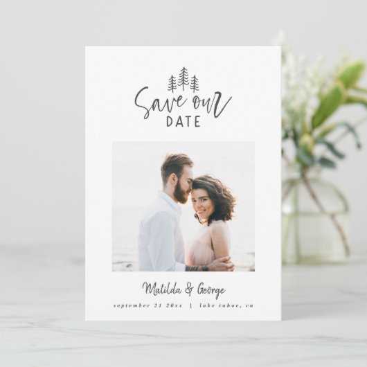 Save The Date mariage rustique multi-photo moderne (Debout devant)