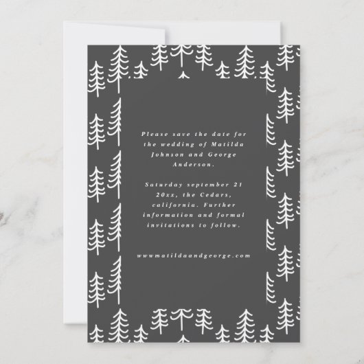 Save The Date mariage rustique multi-photo moderne (Dos)
