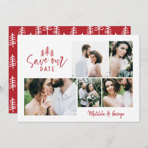 Save The Date mariage rustique multi-photo moderne