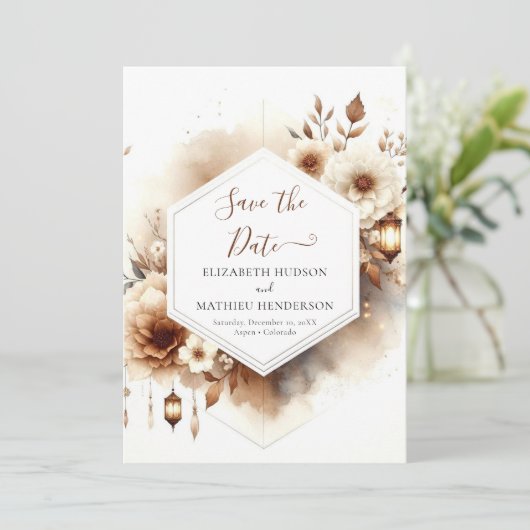 Save The Date Mariage rustique numérique simple (Debout devant)