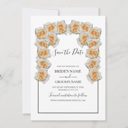 Save The Date Mariage Rustique Orange Rose Enregistrer La Date (Devant)