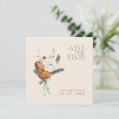 Save The Date Mariage Rustique Orange Slices Fleurs blanches (Debout devant)