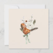 Save The Date Mariage Rustique Orange Slices Fleurs blanches (Dos)