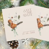 Save The Date Mariage Rustique Orange Slices Fleurs blanches