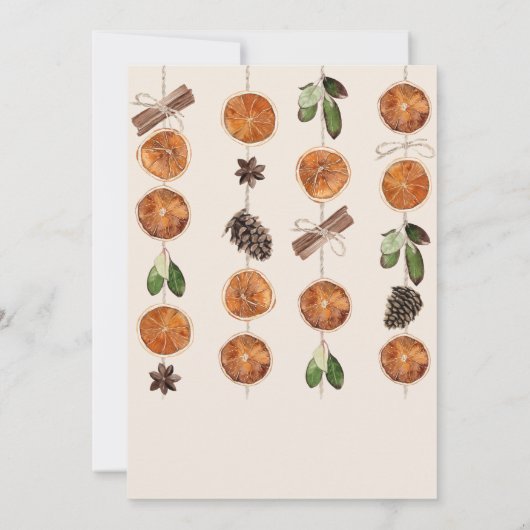 Save The Date Mariage Rustique Orange Slices Fleurs blanches (Dos)