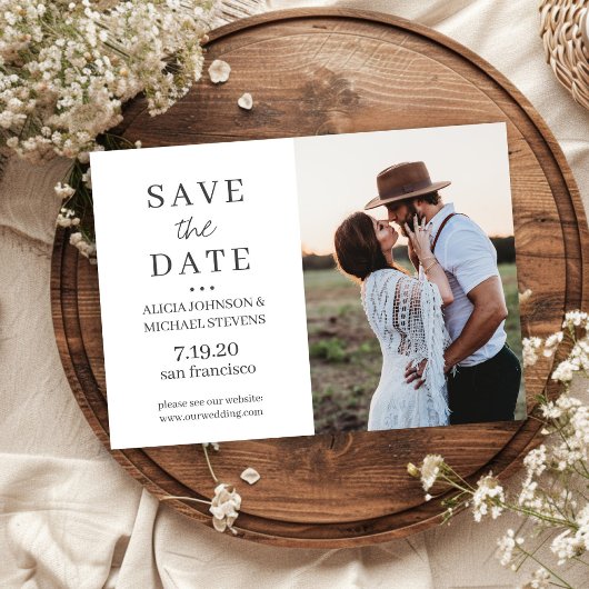 Save The Date Mariage rustique photo simple moderne