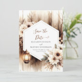 Save The Date Mariage rustique romantique (Debout devant)