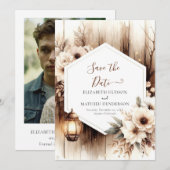Save The Date Mariage rustique romantique (Devant / Derrière)