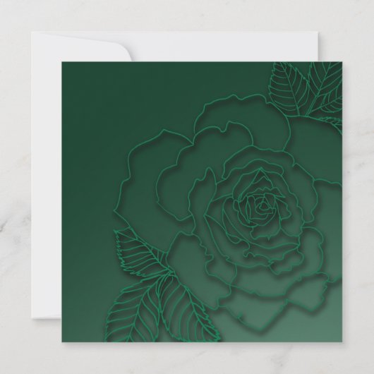 Save The Date Mariage rustique rose vert émeraude (Dos)