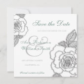 Save The Date Mariage rustique rose vert émeraude (Devant)