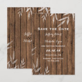 Save The Date Mariage Rustique Saule sur Bois (Devant / Derrière)