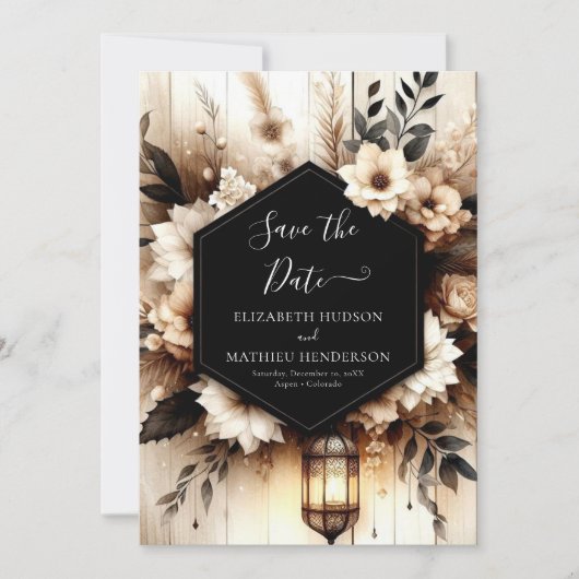 Save The Date Mariage rustique simple à imprimer (Devant)