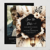 Save The Date Mariage rustique simple à imprimer (Devant / Derrière)