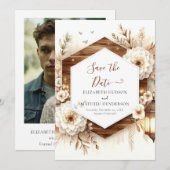 Save The Date Mariage rustique simple modifiable (Devant / Derrière)