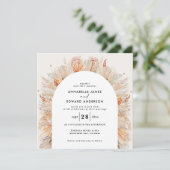 Save The Date Mariage rustique terre cuite pampas herbe botaniqu (Debout devant)