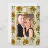 Save The Date Mariage Rustique Vintage Tournesols (Dos)