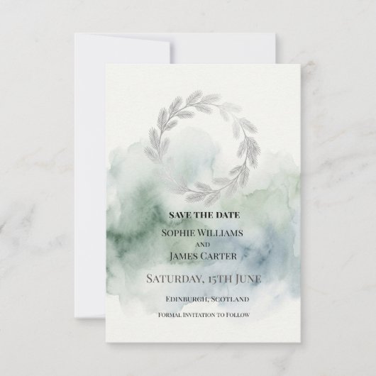 Save The Date Mariage Sage Laurel (Devant)