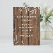 Save The Date Mariage Saule Rustique sur Bois (Debout devant)