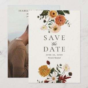 Save The Date Mariage sauvage de fleur de la Saint-Valentin Bour