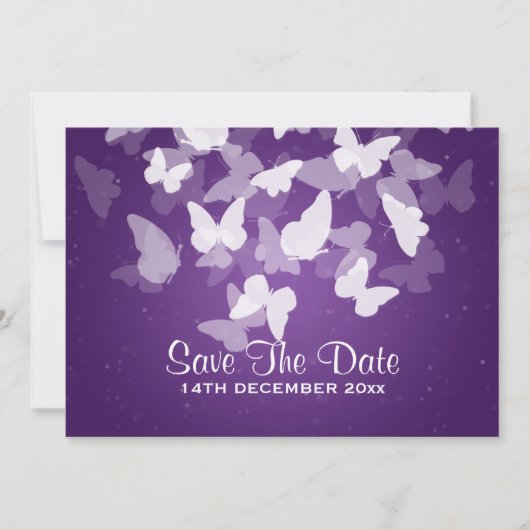 Save The Date Mariage Sauvegarder La Date Éloignante Papillons V (Devant)