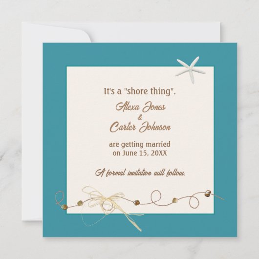 Save The Date Mariage Sauvez La Date Avec L'Éstarfish (Dos)