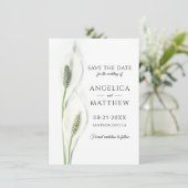 Save The Date Mariage Sauvez la date Blanc Paix Calla Lily (Debout devant)