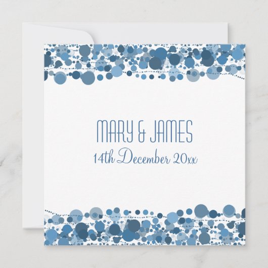 Save The Date Mariage "Save the Date" Points Modernes Bleu (Devant)