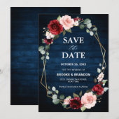 Save The Date Mariage Savoir Faire Moderne Géométrique Floral Ro (Devant / Derrière)
