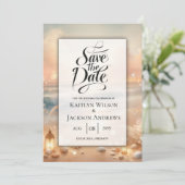 Save The Date Mariage Seaside Sparkle et Sunset Dreams (Debout devant)