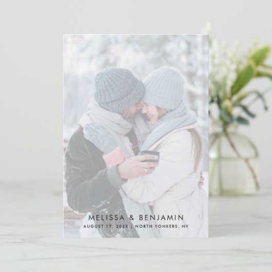 Save The Date Mariage simple 2 photos (Debout devant)