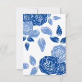 Save The Date Mariage Simple Chic Rose Florale Bleue (Dos)